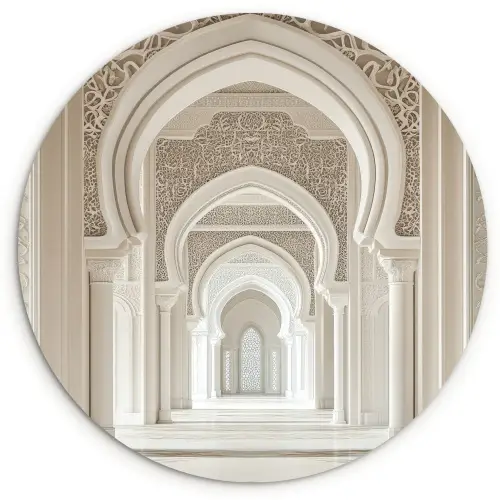 Moskee - Architectuur - Ramadan - Islamitische Wandcirkel kunststof plaat 5mm dik klein -3d