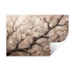 Bloesem - Takken - Schilderij - Beige - Serene Muursticker klein -3d