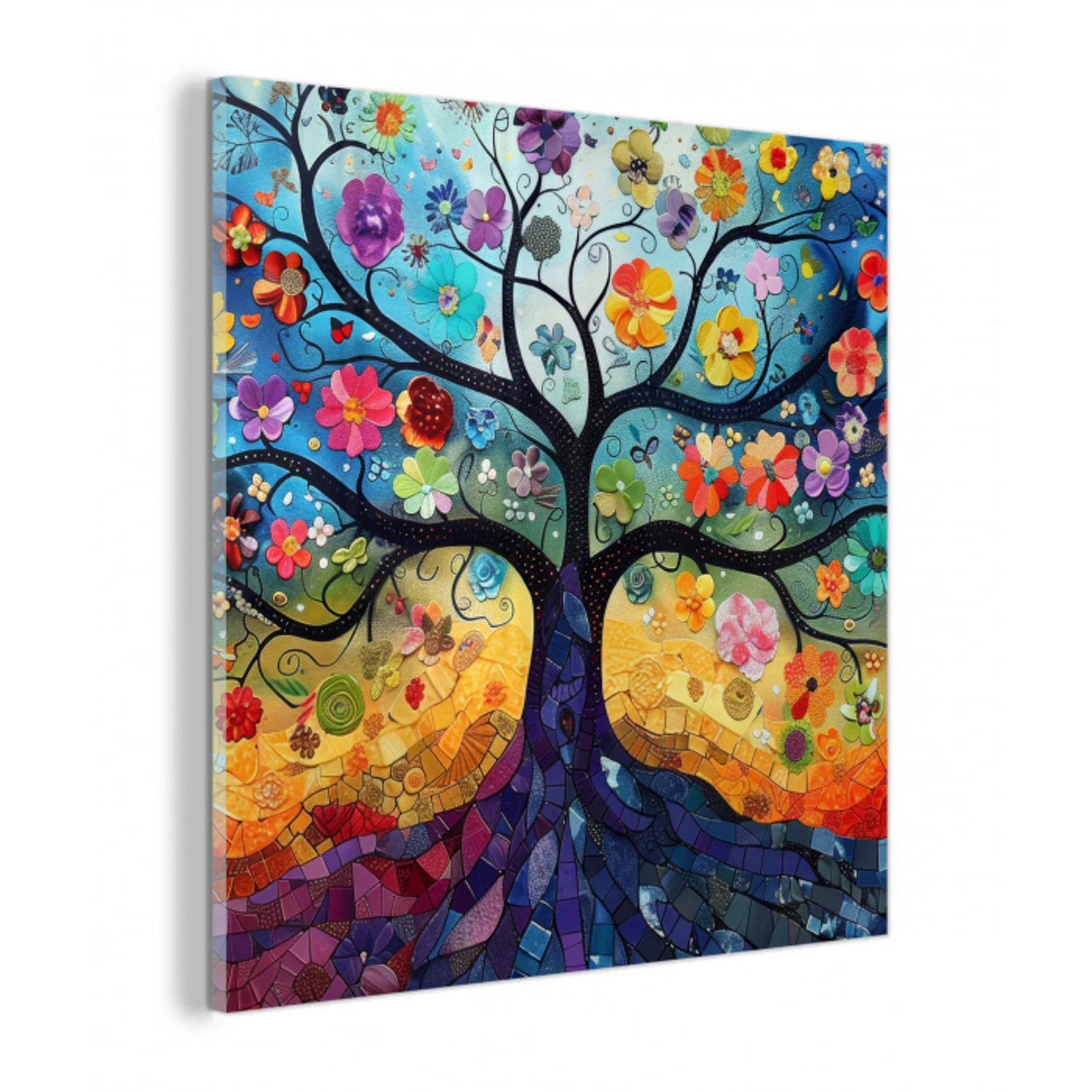 Kunst - Levensboom - Bloemen - Hippie plexiglas 5mm klein -z3d