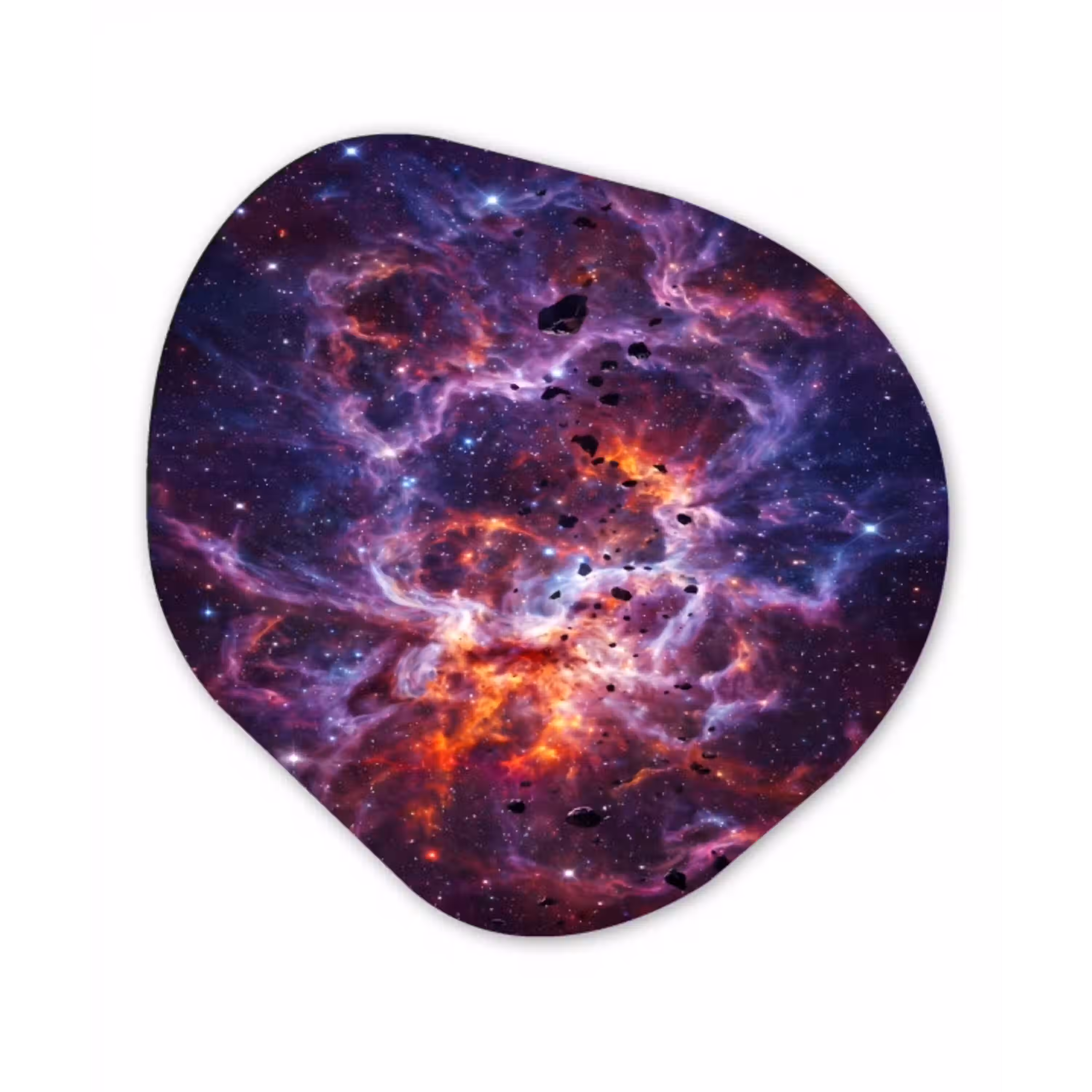 Space - Stars - Abstract - Colorful Wandcirkel Organisch Aluminium middel -3d
