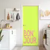 Groen - Smiley - Bonjour - Roze deurposter klein -sfeer5