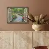 Doorkijk - Bloemen - Tuinpad - Natuur - Raam PET vilt klein -sfeer4