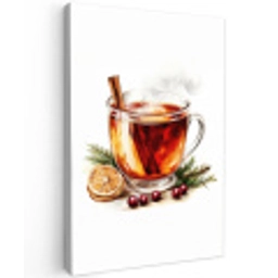 Thee - Warm - Winter - Sfeer Tuinposter op houten frame 2 cm dik middel -3d
