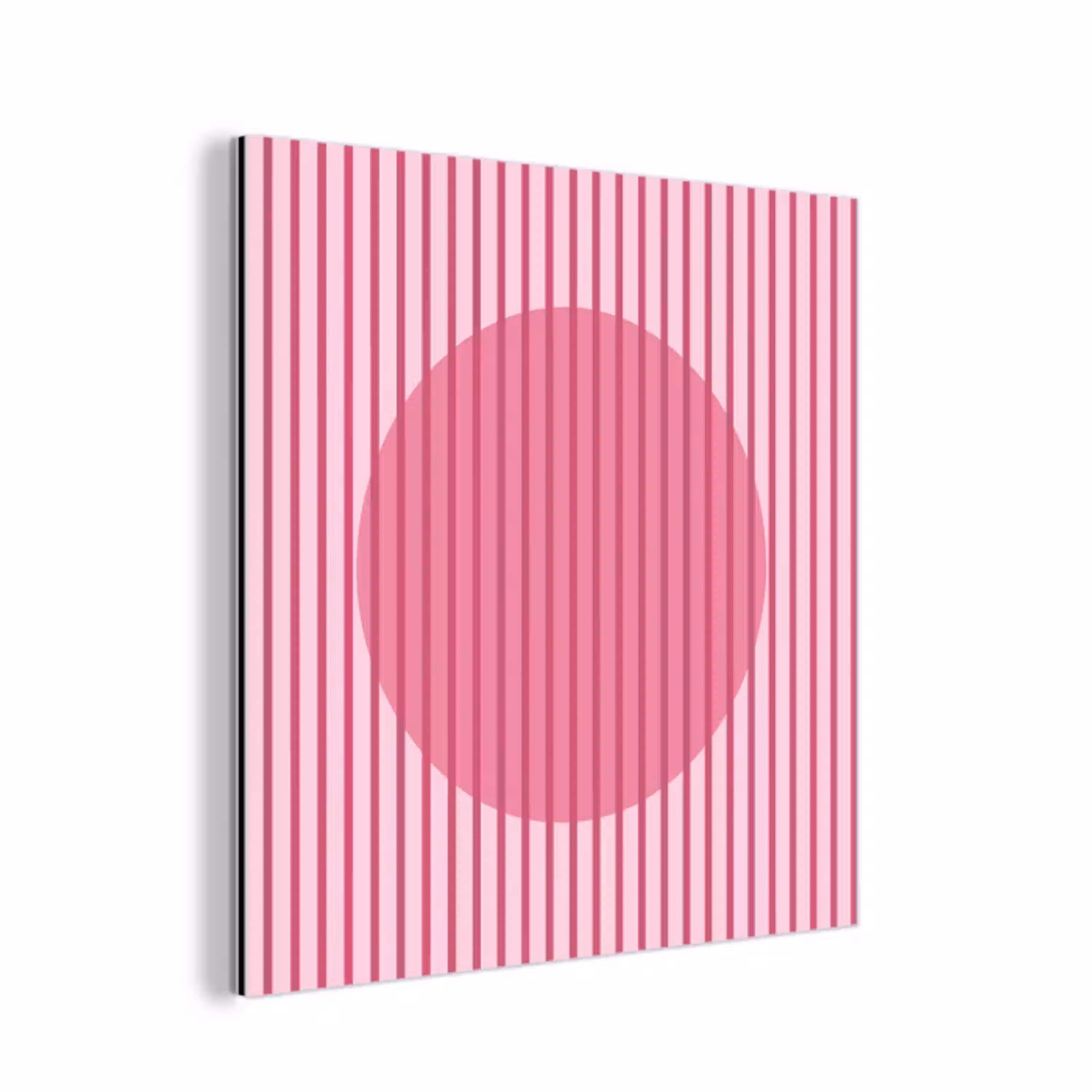 Abstract - Strepen - Ovaal - Roze - Modern aluminium wit klein -3d