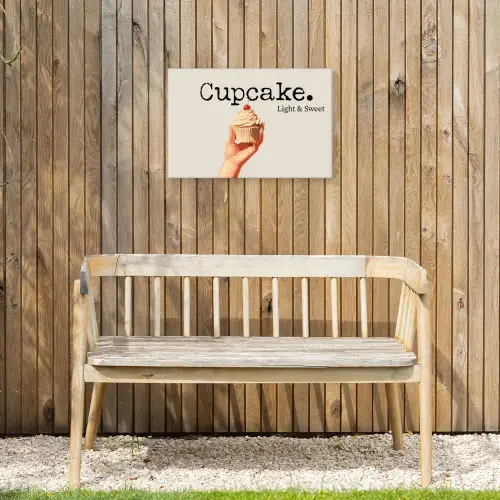 Cupcake - Zoet - Kers Tuinposter op houten frame 2 cm dik klein -sfeer4