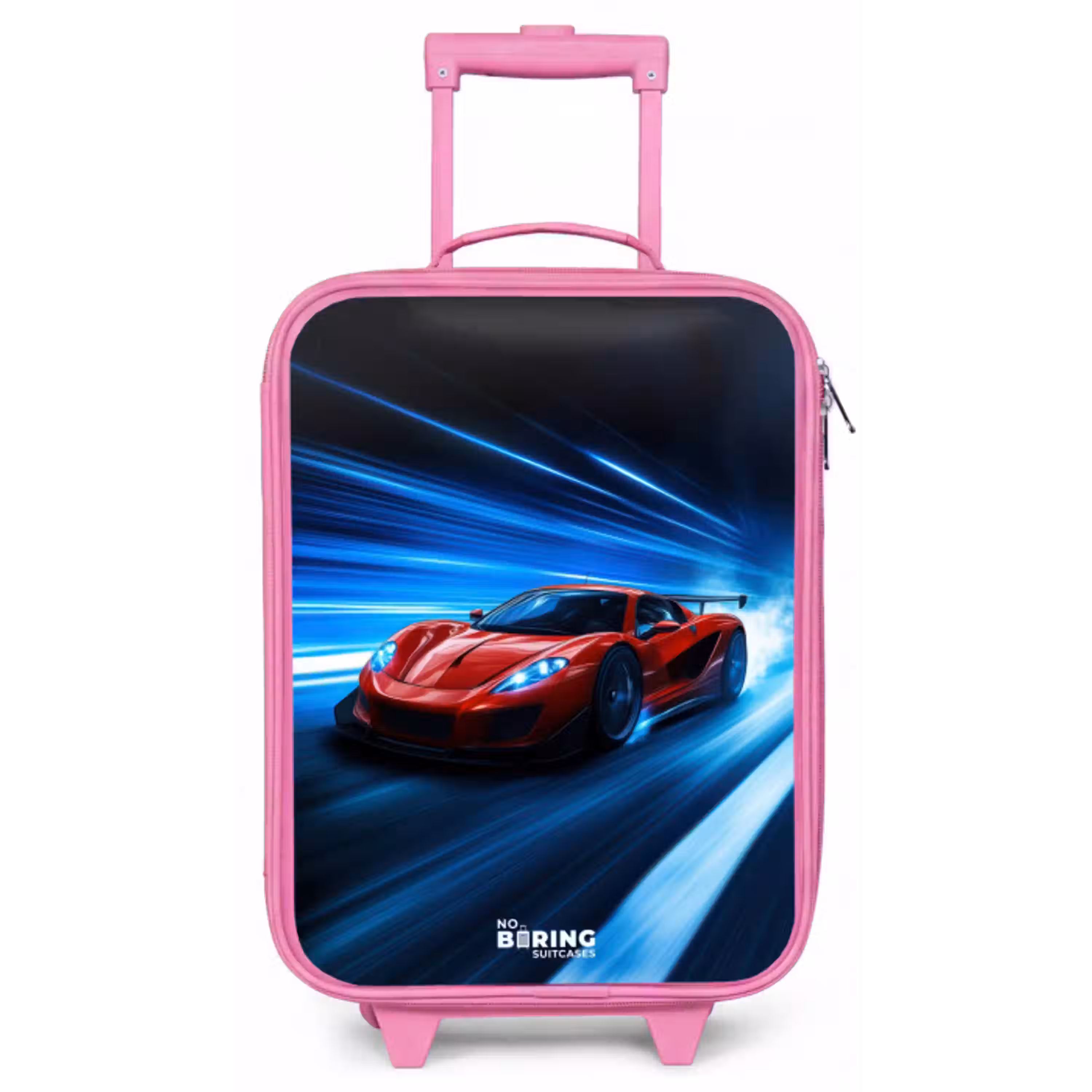 Rode racewagen in digitale snelheidswereld Kinderkoffer - Roze klein -zz3dotto