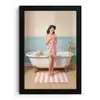 Badkamer - Vrouw - Roze fotolijst zwart zonder passe partout klein -3d