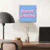 Sweet dreams - Vierkanten - Roze - Blauw aluminium wit klein -sfeer5