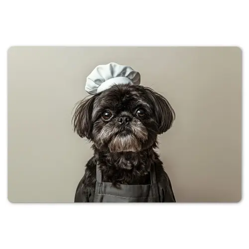 Kokskleding - Zwart - Hondje Placemat vinyl groot -zzsfeer1_Kitchenyeah-website