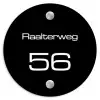 Effen - Zwart - Modern Naambord Rond klein -3d