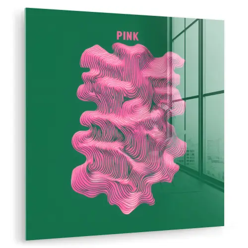 Abstract - Pink - Lijnen - Groen plexiglas 5mm klein -zzzproduct_nieuw