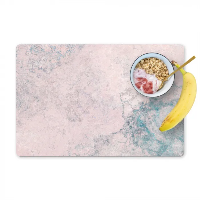 Cement - Beton - Retro - Industrieel - Wit - Blauw Placemat vinyl groot -zzzproduct_Kitchenyeah-website