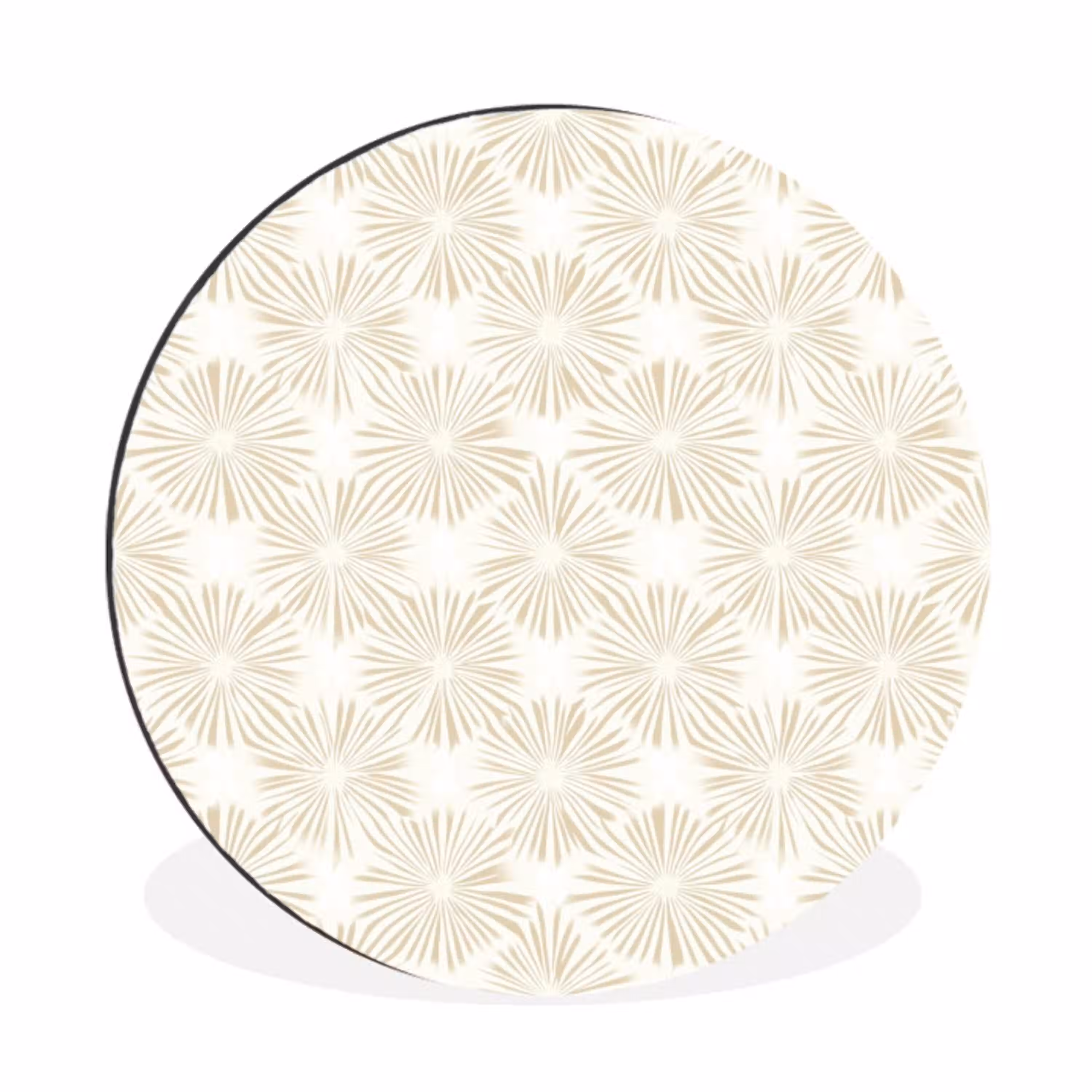 Abstract - Motief - Beige Wandcirkel aluminium klein 190 -3d