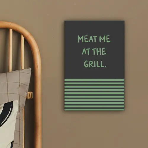 Quote - Groen - Grill - Zomer canvas 2cm klein -sfeer3