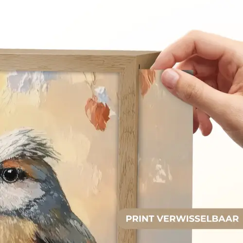 Vogels - Tak - Winter - Sneeuw Light Box met batterij (Wandlamp) middel -USP_websiteprintNL