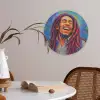 Regenboogkleuren - Man - schilderij Akoestische PET Vilt - Rond klein -sfeer3