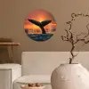 Walvis staart - Water - Zonsondergang Wandcirkel behangsticker klein -sfeer1