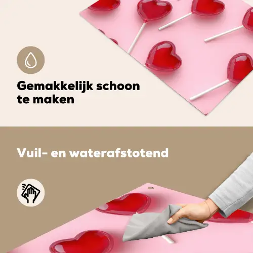 Lollies - Hartjes - Roze Inductie beschemer met haakjes klein -ky-schoon-nl