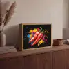 Peper - Graffiti - Verf - Abstract - Modern - Kleurrijk Light Box met batterij (Wandlamp) middel -sfeer2