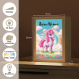 Unicorn - Meisjes - Bloemen - Regenboog - Eenhoorn Light Box met kabel (Kinderlampje) klein -USP_websiteoverzichtDE