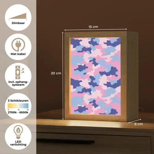 Camouflage - Patroon - Donkerblauw Light Box met kabel klein -USP_NL
