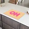 Tekst - Strepen - Roze Inductie beschermer vinyl 3mm klein -sfeer8
