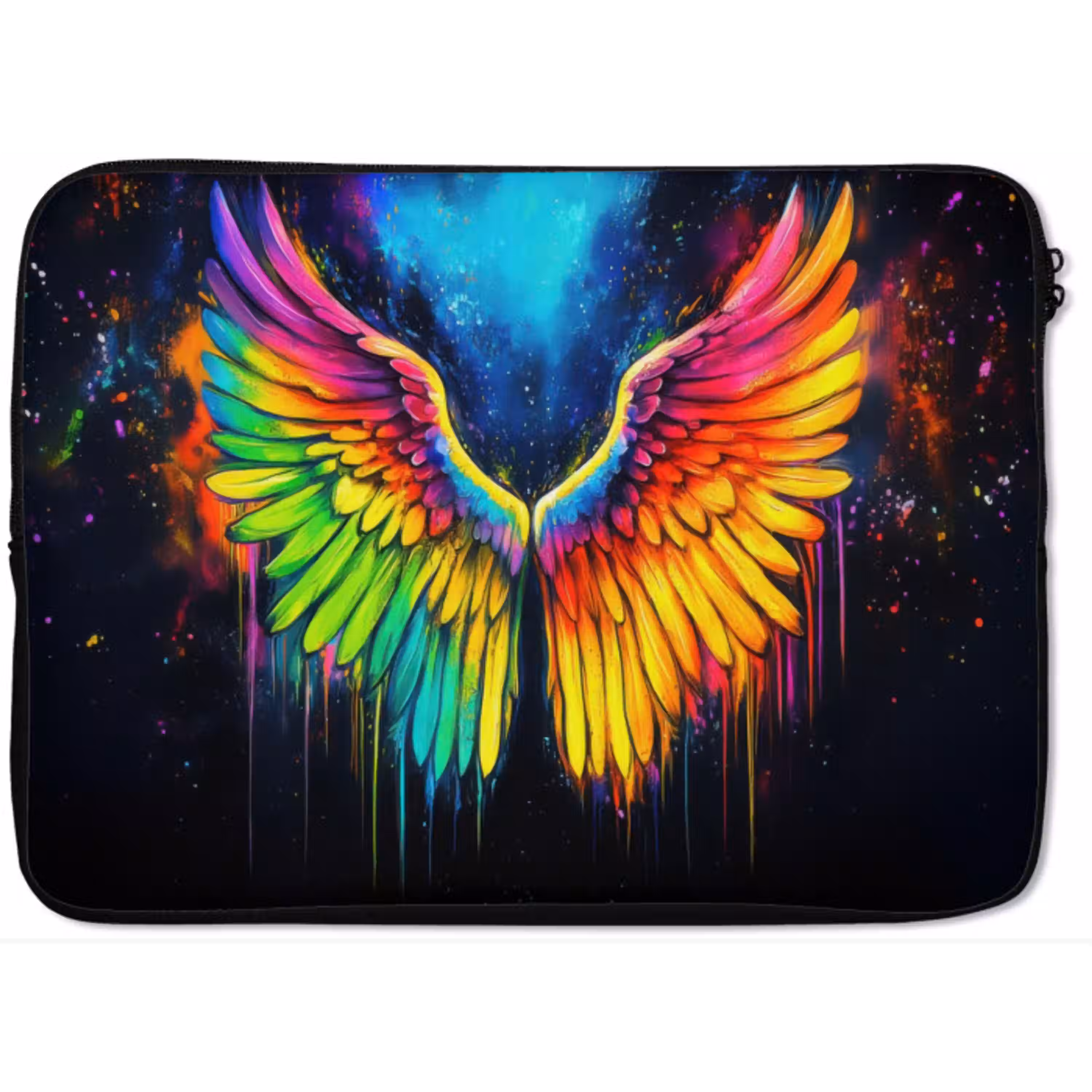 Regenboogkleuren - Vleugels - Magisch laptophoes neopreen klein -zkaufland3dotto