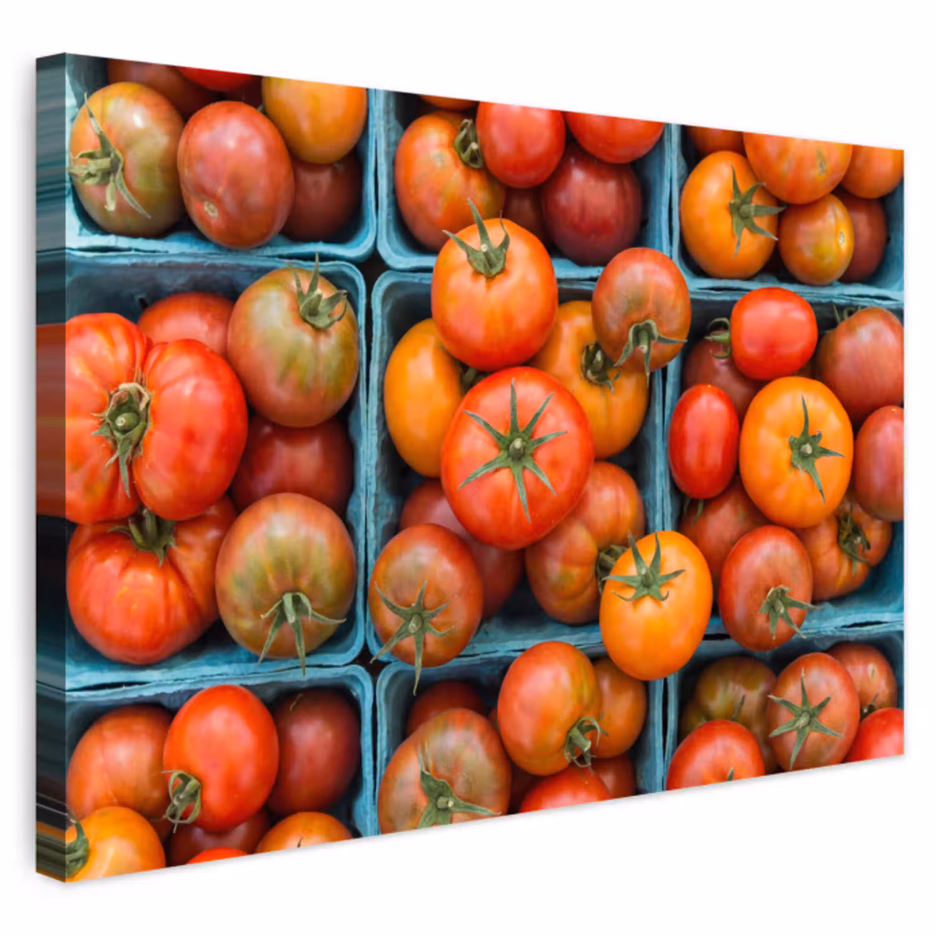 Tomaten - Eten - Kleurrijk Tuinposter op houten frame 2 cm dik klein -3d