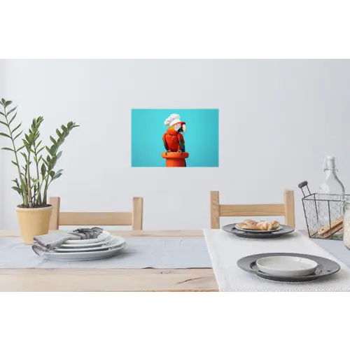 Ara - Koksmuts - Sokkel - Grappig Muursticker klein -eettafel
