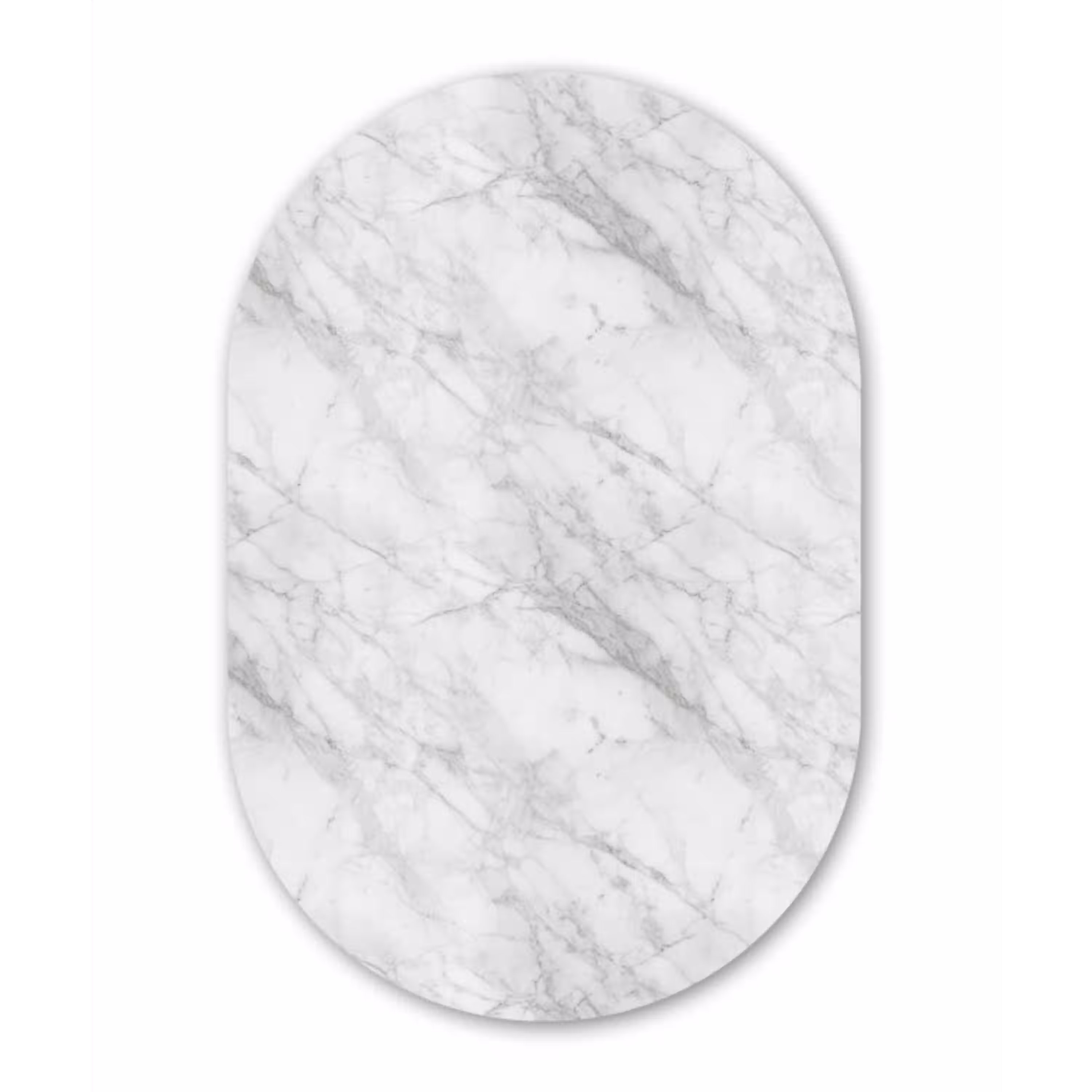 Klassiek - Marmer - Grijs Wandcirkel Ovaal Aluminium middel 839 -3d