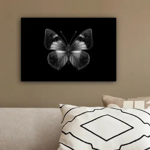 Vlinder - Grijs - Mysterieus canvas 2cm klein -sfeer3