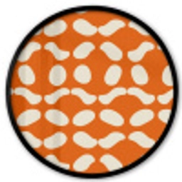 Oranje - Organische vormen - Wit Fotolijst rond zonder passe partout klein 856 -3d