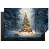 Kerstlicht - Woud - Hert - Donker Inductie beschermer vinyl 3mm klein -3d