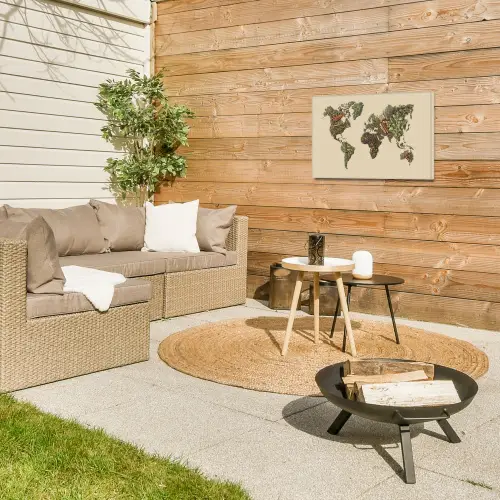 Wereldkaart - Kruiden - Kleurrijk Tuinposter op houten frame 2 cm dik klein -sfeer2