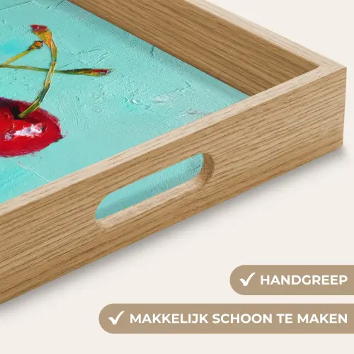 Kersen - Rood - Drie - Geverfd Dienblad Rechthoek middel -USP_HandgreepNL