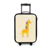 Giraffe - Regenboogmanen - Beige Kinderkoffer - Zwart klein -3d