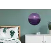 Heuvels - Paars - Mist - Zon Wandcirkel aluminium klein -slaapkamer
