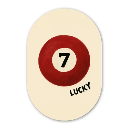 Cirkel - Zeven - Lucky - Rood Wandcirkel Ovaal Forex klein -3d