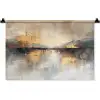 Abstract - Modern - Beige - Aesthetic - Goud Wandkleed katoen klein -zz3d