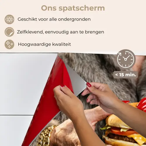Vrouw - Hamburger - Bontjas keuken achterwand spatscherm klein -spatscherm_NL