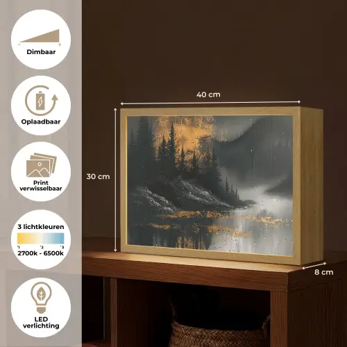 Natuur - Abstract - Landschap - Modern Light Box met batterij (Wandlamp) middel -USP_websiteoverzichtNL