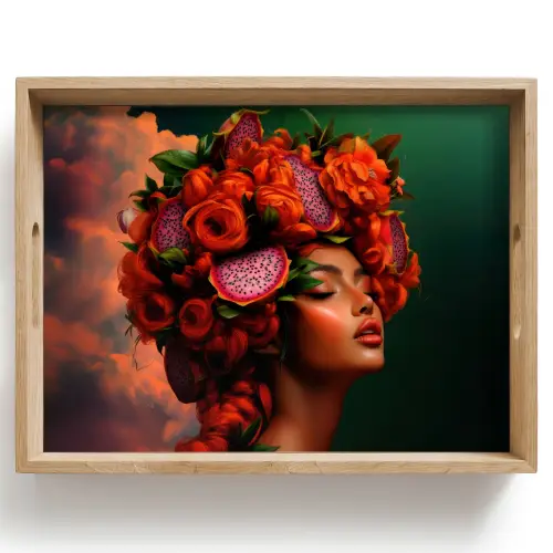 Vrouw - Drankenfruit - Rozen Dienblad Rechthoek middel -z3d_shopping