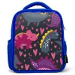 Dinosaurus - Kind - Patronen - Roze - Meisjes Kinderrugzak - Blauw middel -3d