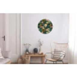 Wilde bloemen - Botanisch - Patroon - Roze - Romantisch Wandcirkel aluminium klein 190 -woonkamer