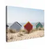 Strand - Huisjes - Kleurrijk - Duinen Tuinposter op houten frame 2 cm dik klein -3d