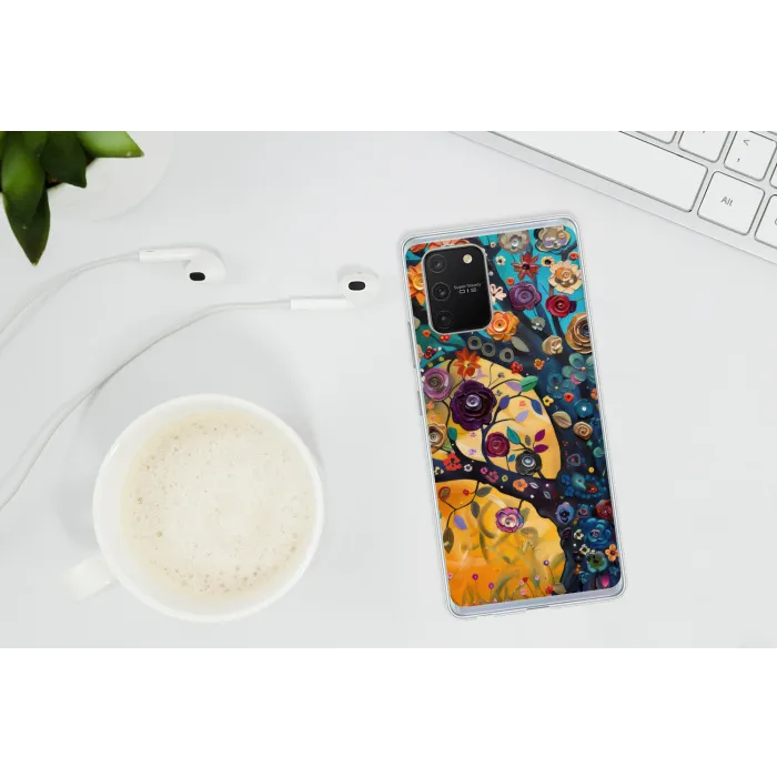Boom - Levensboom - Kleurrijk - Bloemen - Modern Telefoonhoesje Samsung Galaxy S10 Lite klein -oordopS10Lite