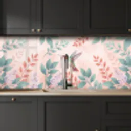 Kolibrie - Vliegen - Natuur - Illustratie - Kleurrijk keuken achterwand 2 middel -sfeer1