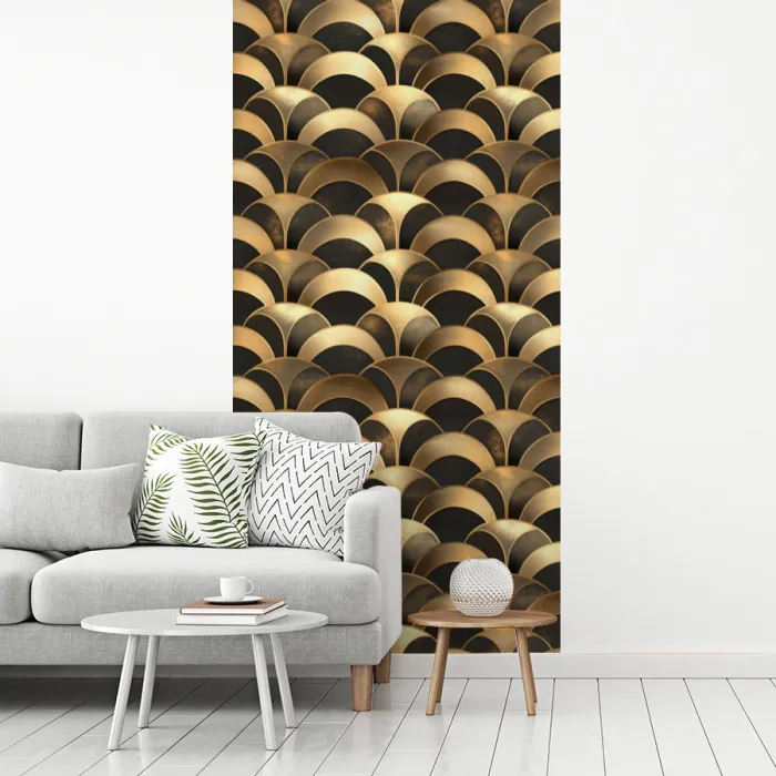 Schubben - Structuur - Goud fotobehang vinyl groot 64 -woonkamer