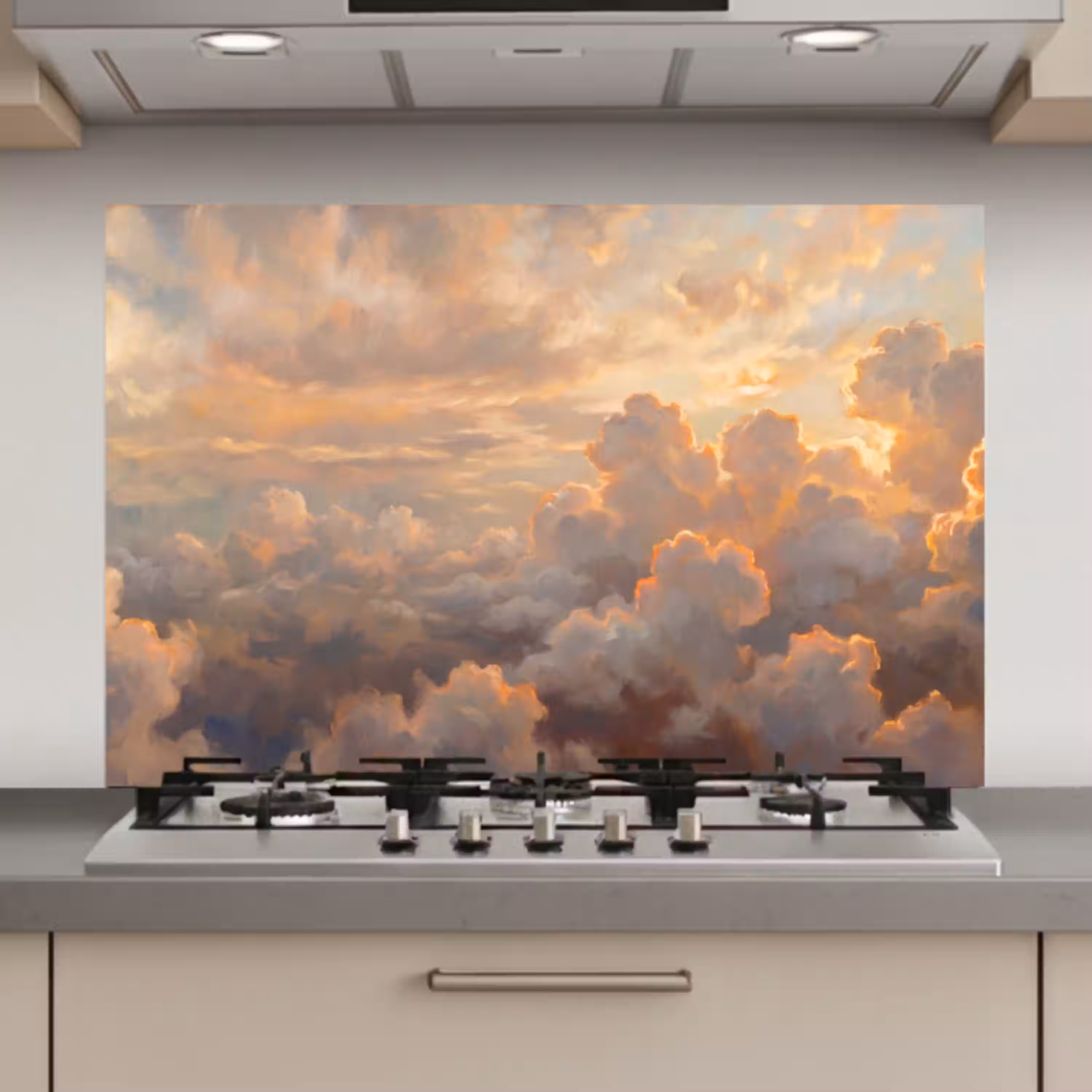 Wolken - Zonsondergang - Natuur - Abstract - Goud keuken achterwand spatscherm klein -3d_website