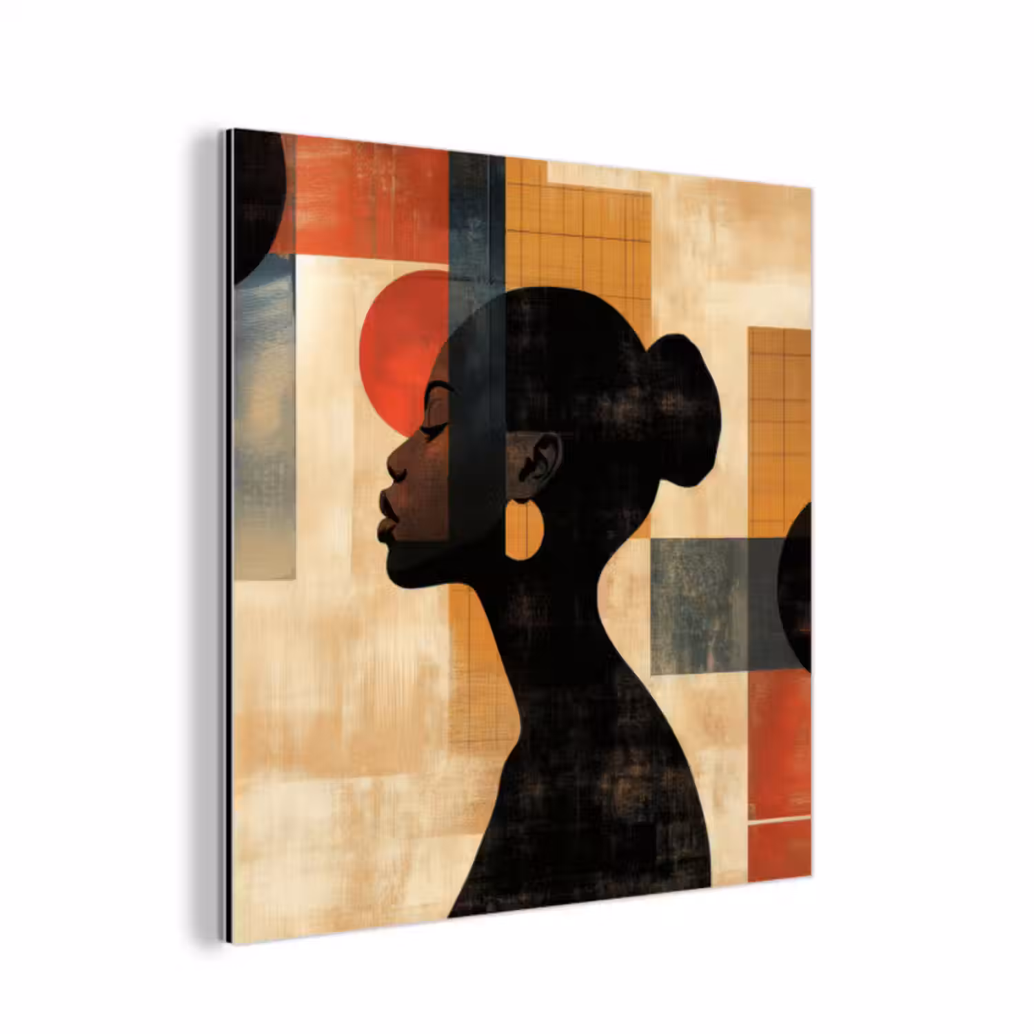Aluminium schilderij - Zijaanzicht - Vrouw - Vormen